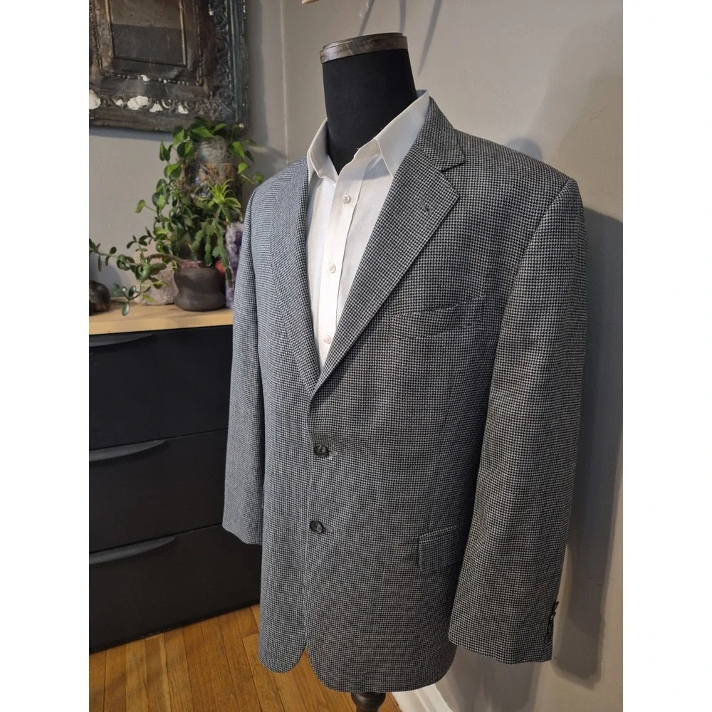 Joseph Abboud Mens 44R Two Button Silk Wool Sport Coat Blue Gray USA Nordstrom